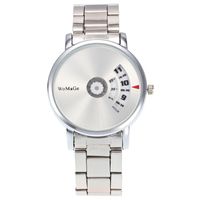 Fashion Turntable Alloy Quartz Steel Band Watch Silver Steel Band  Couple Watch Wholesale sku image 1