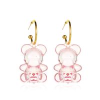 New  Cute Transparent Cartoon Bear  Personality Three-dimensional Candy Texture Animal Earrings Wholesale sku image 2