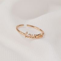 New  Fashion  Letter   Open Index Finger Single Ring  Personality Simple Twelve Constellation Ring sku image 2