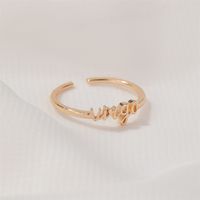 New  Fashion  Letter   Open Index Finger Single Ring  Personality Simple Twelve Constellation Ring sku image 6