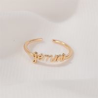 New  Fashion  Letter   Open Index Finger Single Ring  Personality Simple Twelve Constellation Ring sku image 10