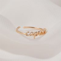 New  Fashion  Letter   Open Index Finger Single Ring  Personality Simple Twelve Constellation Ring sku image 3