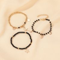 New Fashion Three-piece Bracelet Ladies Handmade Black Beaded Star Moon Bracelet Wholesale Nihaojewelry sku image 1