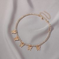 New Hip-hop  Rhinestone Butterfly Pendant Necklace  Wholesale Nihaojewelry sku image 1