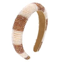 Hot Selling Glass Beads Mix And Match Color Hair Band Crystal Clear Hand-sewn  Hair Band sku image 1