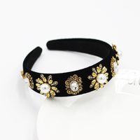 Baroque Flannel Fashion Metal Flower  Personality Headband sku image 2