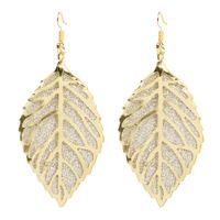 Fashion Hollow Frosted Geometric Leaf Retro Style Earrings Wholesale Nihaojewely sku image 2