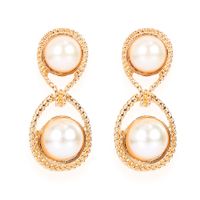 Alloy Imitation Pearl Drop-shaped  Style Sweet Earrings Wholesale Nihaojewely sku image 1