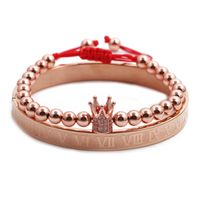 Roman Alphabet Stainless Steel Bracelet Crown Weaving Adjustable Bracelet Set Wholesale Nihaojewelry sku image 3
