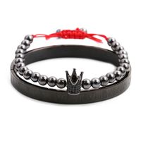 Roman Alphabet Stainless Steel Bracelet Crown Weaving Adjustable Bracelet Set Wholesale Nihaojewelry sku image 4