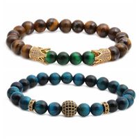 New Bracelet Tiger's Eye Frosted Stone Crown Diamond Ball Beaded Bracelet Set Wholesale Nihaojewelry sku image 15