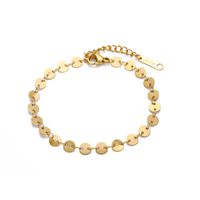 Fashion Disc Chain Bracelet Women's 316l Titanium Steel Gold Plated Bracelets Wholesale Nihaojewelry sku image 4