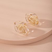 New Creative Resin Gold Leaf Earrings Ladies Korean Earrings Wholesale Nihaojewelry main image 3