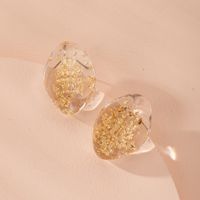 New Creative Resin Gold Leaf Earrings Ladies Korean Earrings Wholesale Nihaojewelry main image 5