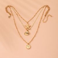 Geometric Sea Star Shell Pendant Multi-layer Design Sense Clavicle Chain Necklace Wholesale Nihaojewelry main image 1