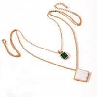 Geometric Pearl Pendant Multi-layer Design Sense Clavicle Chain Necklace Wholesale Nihaojewelry main image 6