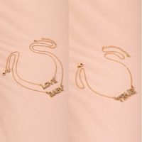Fashion Simple Diamond-studded Disc Sweater Chain Letter Necklace Wholesale Nihaojewelry main image 2