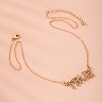 Fashion Simple Diamond-studded Disc Sweater Chain Letter Necklace Wholesale Nihaojewelry main image 4
