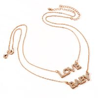 Fashion Simple Diamond-studded Disc Sweater Chain Letter Necklace Wholesale Nihaojewelry main image 6