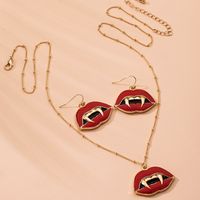 Fashion Dripping Oil Redslip With Sharp Teeth Necklace Wholesale Nihaojewelry main image 4