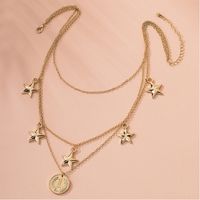 Retro Multilayer Necklace Star Coin Pendant Trend Necklace Wholesale Nihaojewelry main image 1