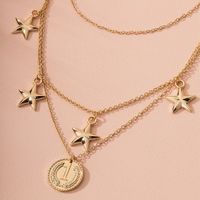 Retro Multilayer Necklace Star Coin Pendant Trend Necklace Wholesale Nihaojewelry main image 3