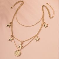 Retro Multilayer Necklace Star Coin Pendant Trend Necklace Wholesale Nihaojewelry main image 4