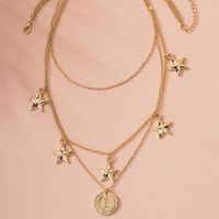 Retro Multilayer Necklace Star Coin Pendant Trend Necklace Wholesale Nihaojewelry main image 5