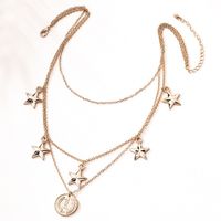 Retro Multilayer Necklace Star Coin Pendant Trend Necklace Wholesale Nihaojewelry main image 6