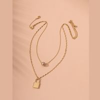 Metal Lock And Beads Texture Clavicle Chain Necklace Wholesale Nihaojewelry main image 4