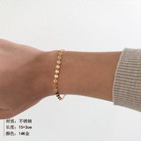Fashion Disc Chain Bracelet Women's 316l Titanium Steel Gold Plated Bracelets Wholesale Nihaojewelry main image 3