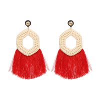 Plastic Fashion Tassel Earring  (red) Nhjj5403-red sku image 1