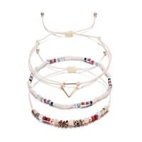 Croix-frontière Vente Chaude Nordique Style Géométrique Triangle Perle Bracelet Beige Série Bleu Et Rouge Embelli Conception Bracelet sku image 1