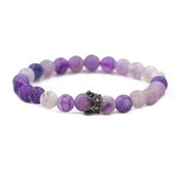 Europäischer Und Amerikanischer Schmuck Purple Verwettertes Vulkans Tein Crown Set Perlen Armband Crown Bracelet Paar Armband sku image 10