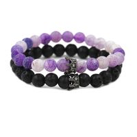 Européen Et Américain Bijoux Violet Style Roche Volcanique Couronne Ensemble Perlé Bracelet Chic Couple Bracelet sku image 19