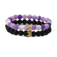 Européen Et Américain Bijoux Violet Style Roche Volcanique Couronne Ensemble Perlé Bracelet Chic Couple Bracelet sku image 13