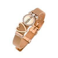 Fabrik Direkt Verkauf Edelstahl Mesh Band Armband Keeper Armband Liebe Buchstaben Middle Sis Diamant Armband sku image 3