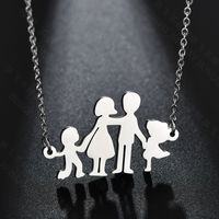 Titanium&stainless Steel Simple Cartoon Necklace  (steel Color) Nhhf1259-steel-color sku image 1