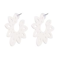 Plastic Fashion Flowers Earring  (white) Nhjj5388-white sku image 1