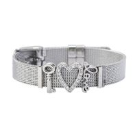 Titanium&stainless Steel Fashion Sweetheart Bracelet  (steel Color) Nhhn0373-steel-color sku image 1