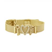 Titanium&stainless Steel Fashion Sweetheart Bracelet  (steel Color) Nhhn0373-steel-color sku image 2