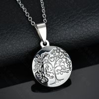 Titanium&stainless Steel Fashion Flowers Necklace  (steel Color) Nhhf1227-steel-color sku image 1