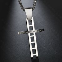 Titanium&stainless Steel Simple Geometric Necklace  (steel Color) Nhhf1223-steel-color sku image 1