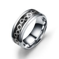 Titanium&stainless Steel Fashion Geometric Ring  (black Bottom Alloy Plate - 6) Nhtp0059-black-bottom-alloy-plate-6 sku image 1