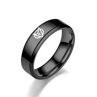 Titanium&stainless Steel Fashion Sweetheart Ring  (6mm Black-5) Nhtp0028-6mm-black-5 sku image 1