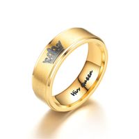 European And American Hot Titanium Steel Gold Double Step Crown Ring Queen King Queen Bracelet Cross-border Supply sku image 8