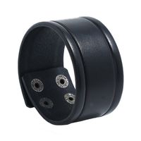 Leather Fashion Geometric Bracelet  (black) Nhpk2190-black sku image 1