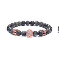 Noir Flash 8mm Crâne Couronne Bracelet Européen Et Américain De Roche Volcanique Hommes Perlé Bracelet Couronne Bracelet sku image 3