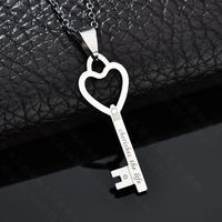 Titanium&stainless Steel Fashion Geometric Necklace  (letter Key Steel) Nhhf1188-letter-key-steel sku image 4