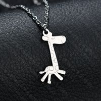 Titanium&stainless Steel Fashion Animal Necklace  (giraffe Steel) Nhhf1179-giraffe-steel sku image 1